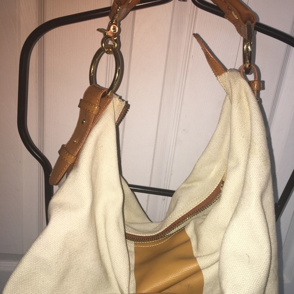 Large tote purse canvas and leather - Picture 3 of 6